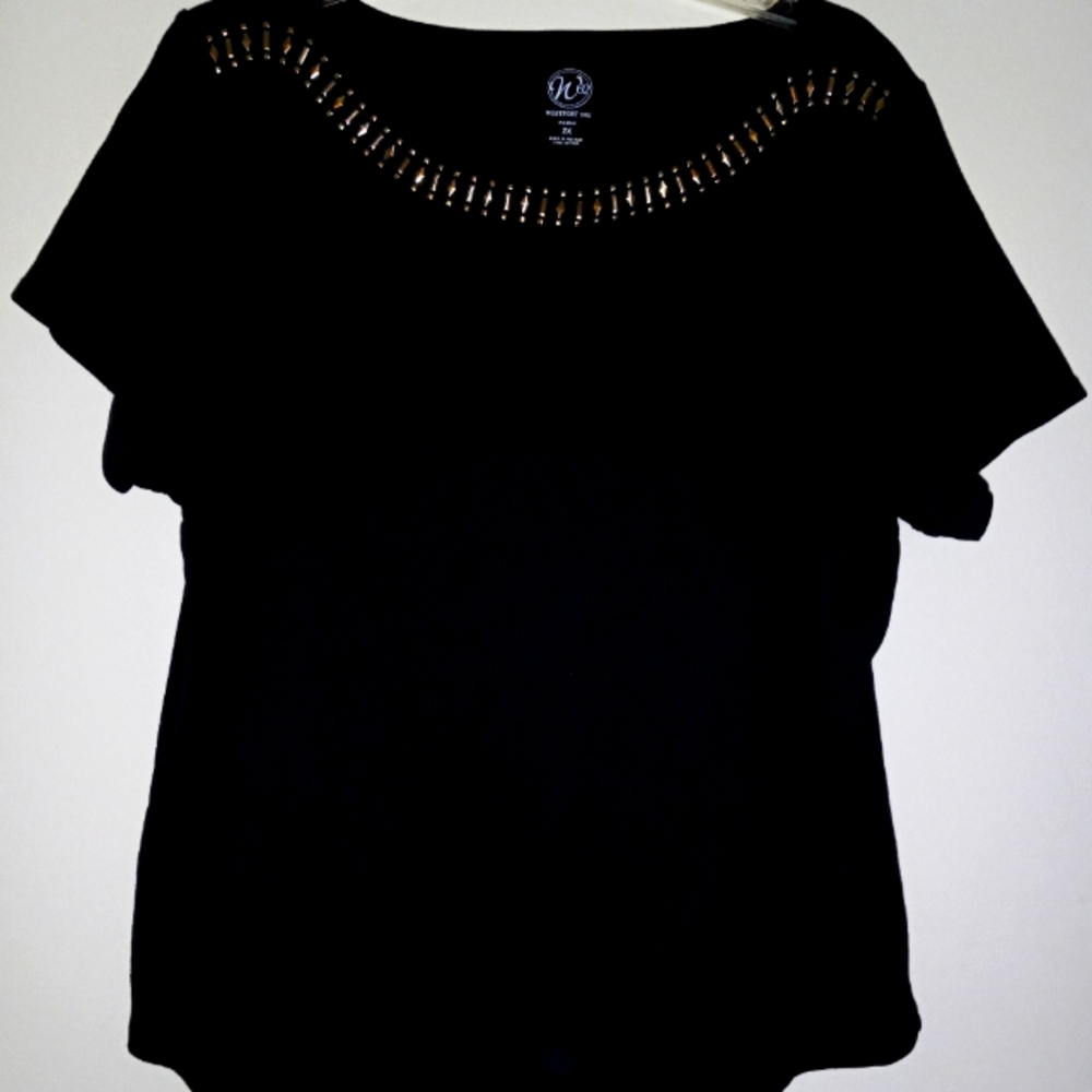 Westport 1962 women's black size 2X short sleeve top.
